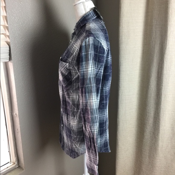 Original use plaid button down-fighter pilot blue - Picture 6 of 7